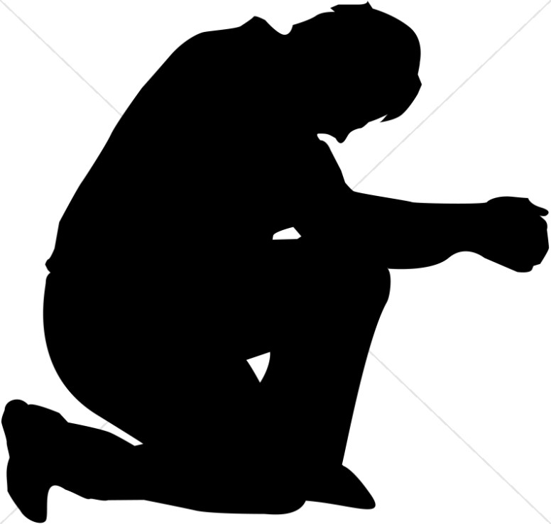 Humble man in prayer clipart