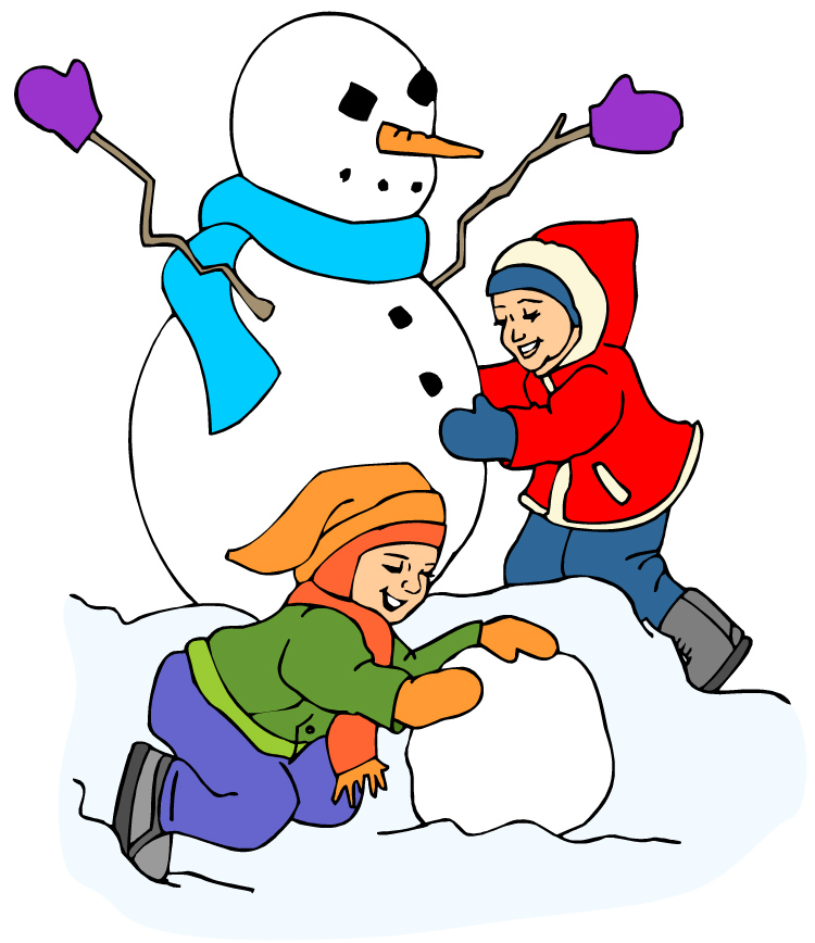 Kids playing in snow clipart clip art 2