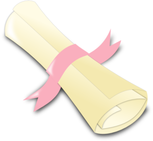 Pink diploma clip art at vector clip art