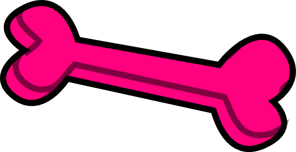 Pink dog bone clip art at vector clip art