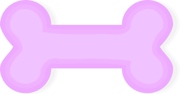Pink dog bone clipart 2