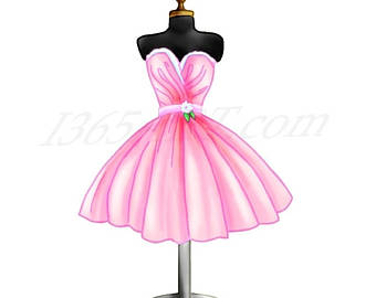 Pink dress studio cliparts