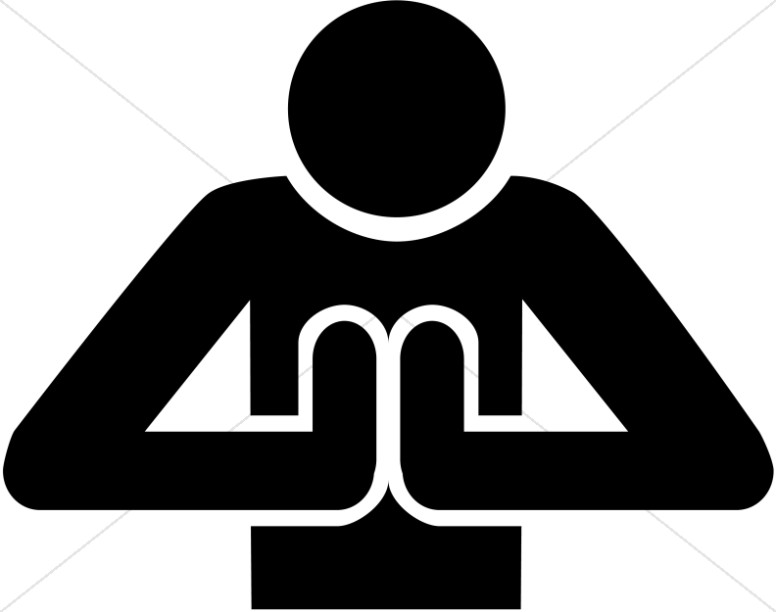 Praying person front view symbol prayer clipart