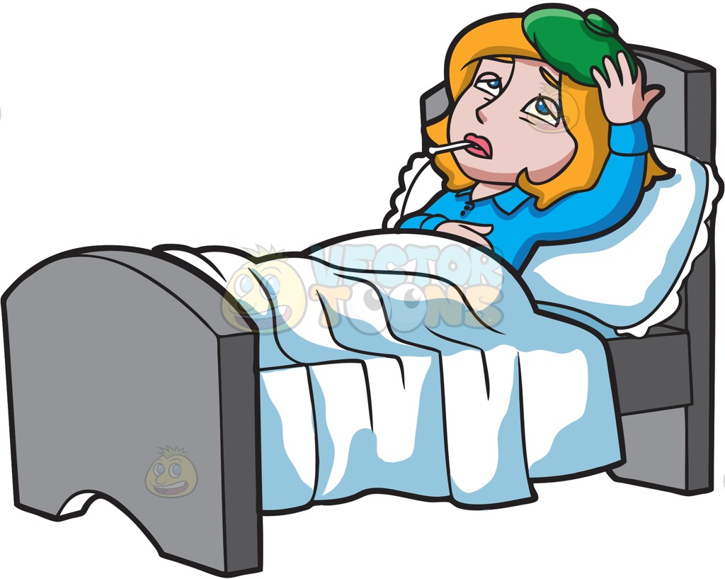 Sick in bed clipart drawing design kids 2