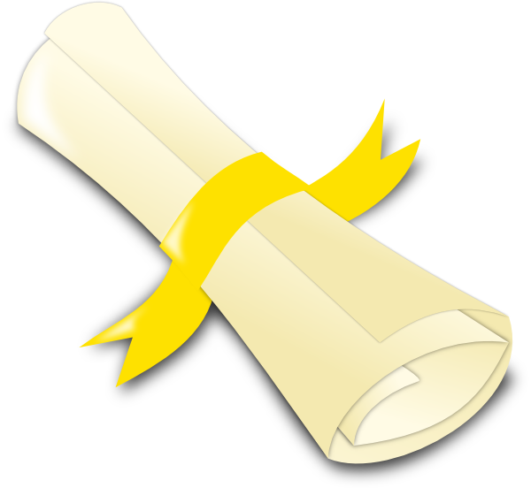 Yellow gold diploma clip art at vector clip art
