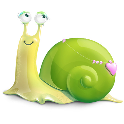 Cartoon snail icon 3d green clipart picture art snails 2