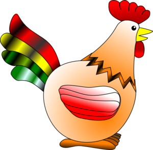 Rooster clip art black and white