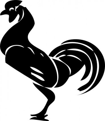 Rooster crowing clip art vector graphics