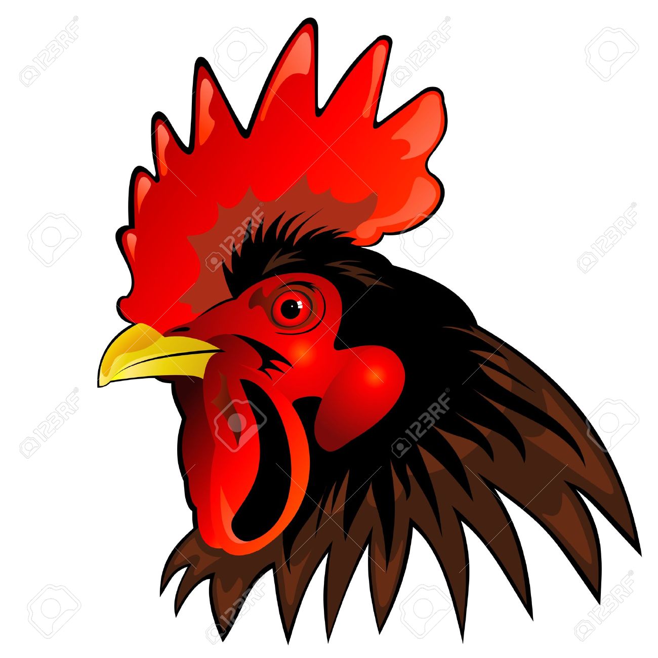 Rooster head clipart