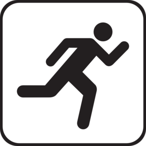 Runner person running clipart black and white free 2