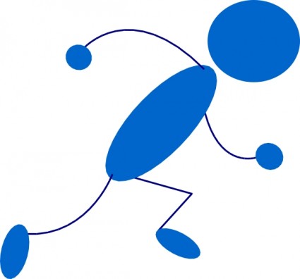 Runner person running clipart black and white free