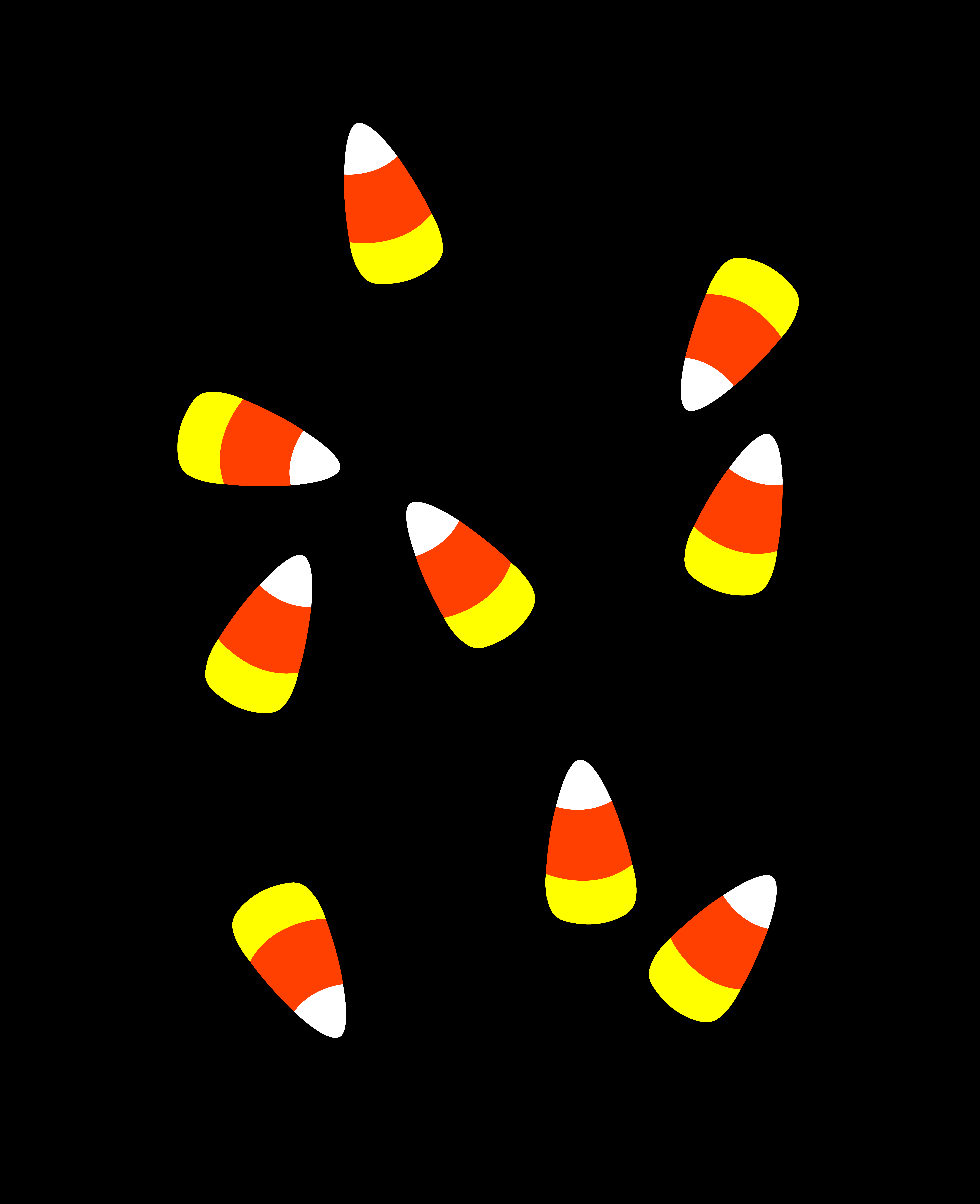 Candy corn halloween candyrn on black background free clip art