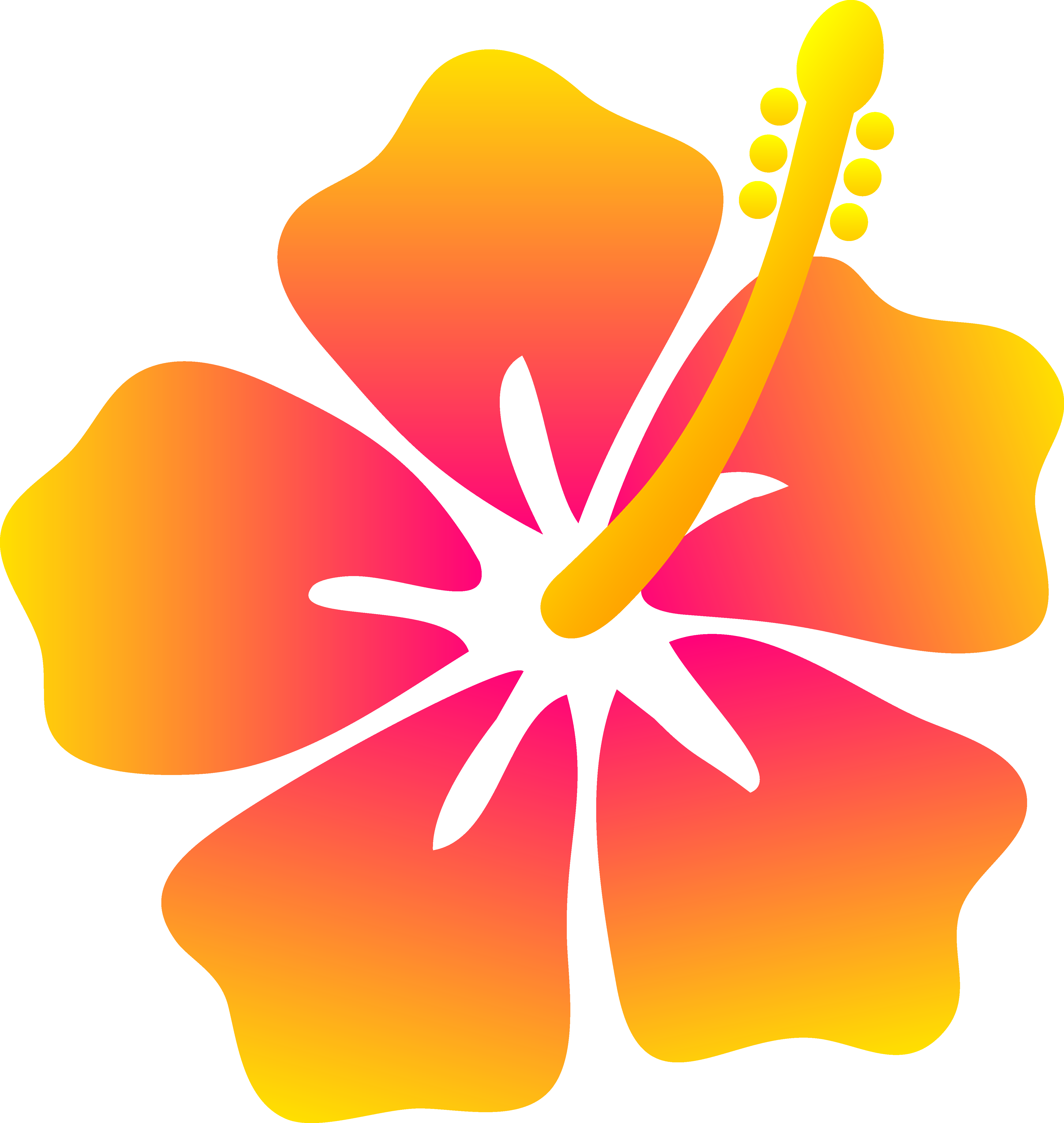 Hawaiian flower clip art pink and yellow hibiscus free