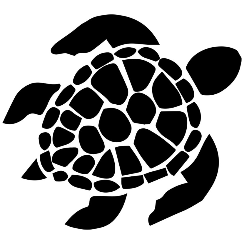 Sea turtle turtle clipart black and white