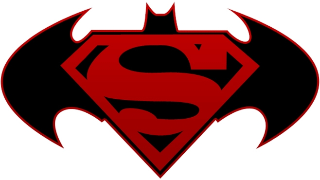 Superman and batman logo clipart