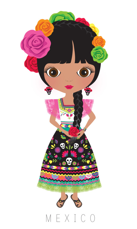 Mexican mu ecas del mundo clip art dolls and scrapbook
