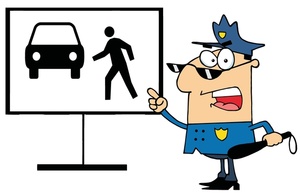 Cop clipart image an angry police officer pointing to a diagram