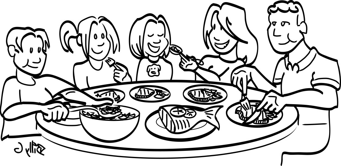 Dinner diner clipart family feast pencil and inlor diner