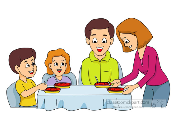 Family eating thanksgiving dinner clipart clipartxtras