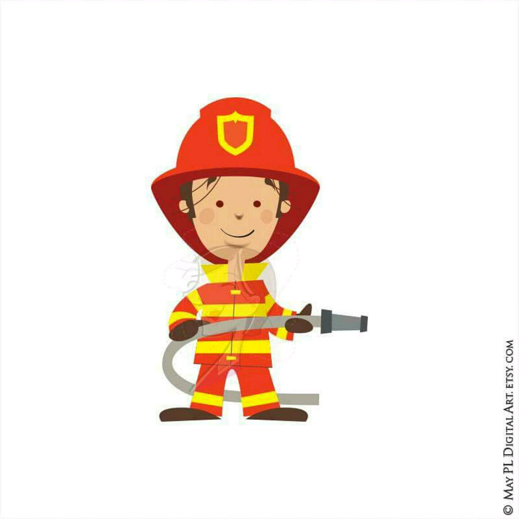 Fireman firefighter clipart boy pencil and inlor firefighter