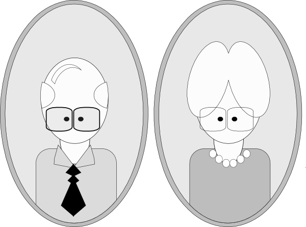 Grandpa and grandma clip art free vector in open office drawing