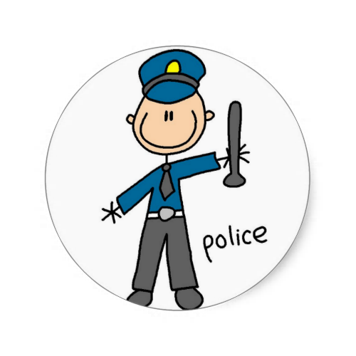 Police officer stick figure sticker figures clip art