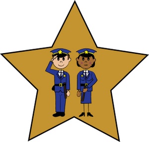 Police officers clipart image male and female 2