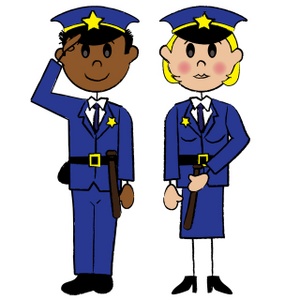 Police officers clipart image male and female