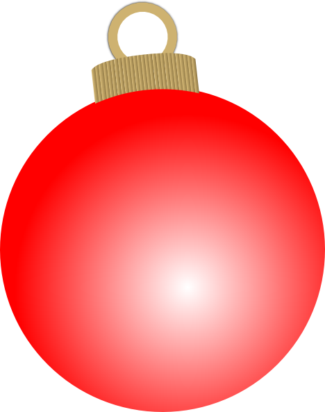 Red christmas ball ornament clip art at vector clip
