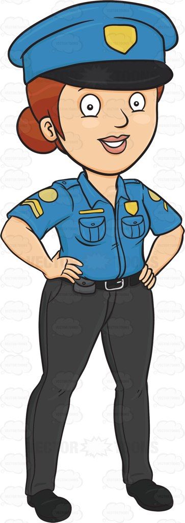 Woman police officer clipart