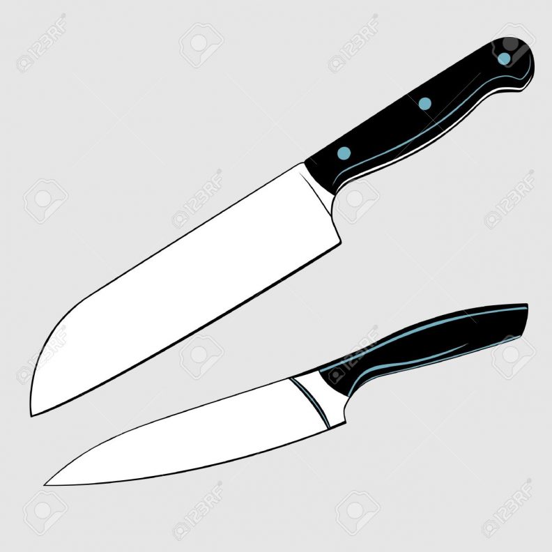 Kitchen decorative knife clip art two knives on