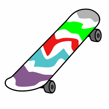 Skateboard clipart drawn pencil and inlor skateboard