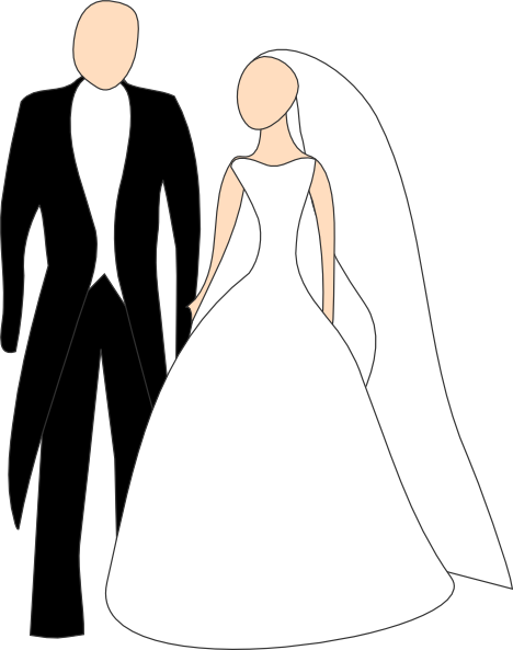 Bride and groom clip art at vector clip art