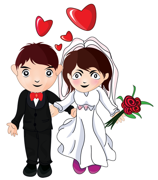 Bride and groom clipart 1