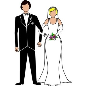Bride and groom clipart black white free 2 clipartix