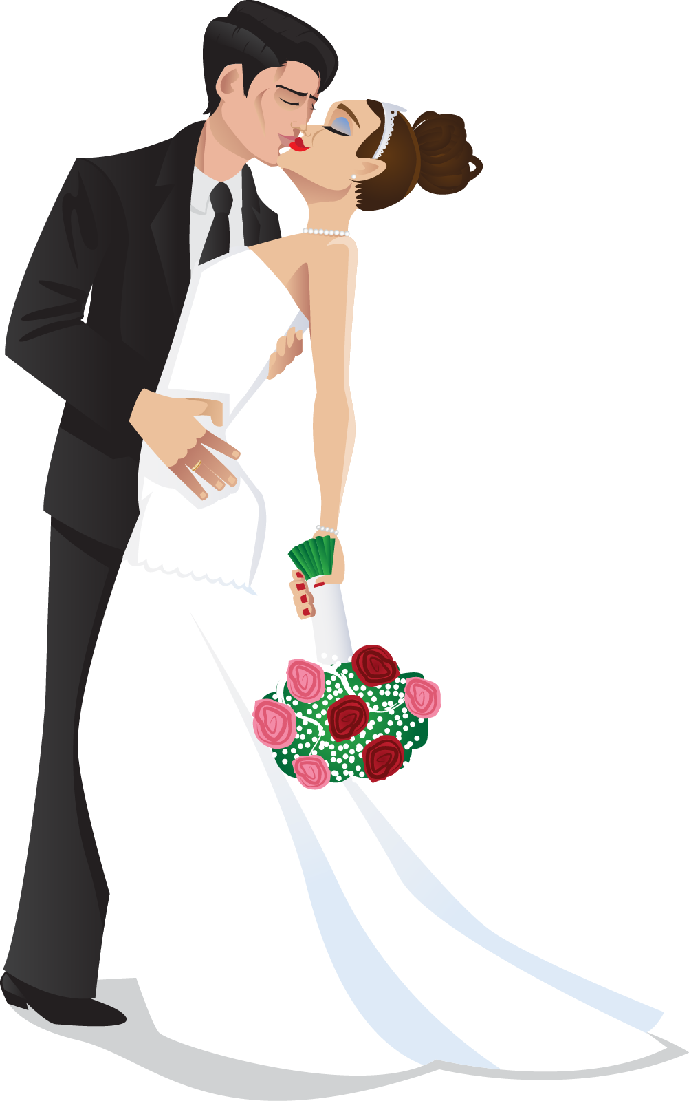 Bride and groom kiss wedding bride groom clipart the cliparts
