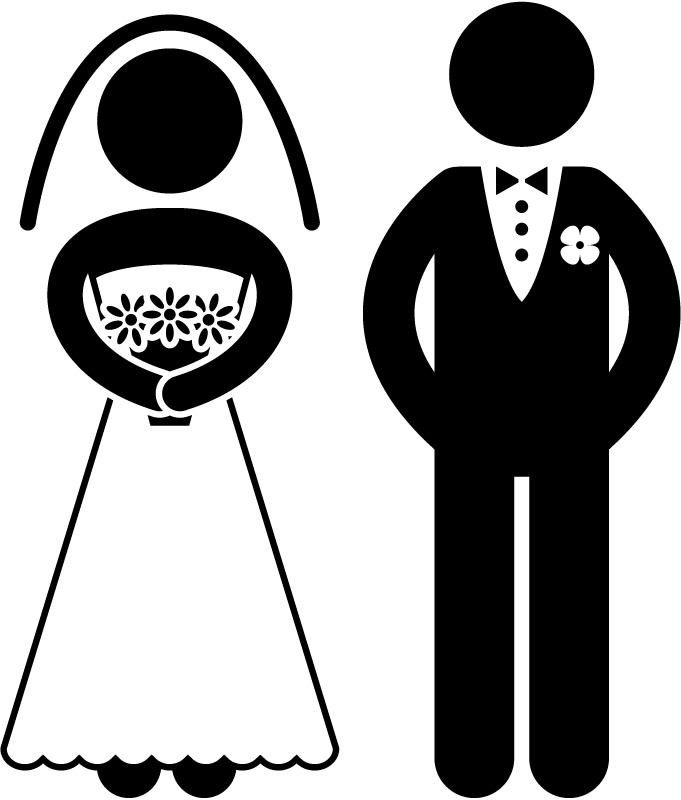 Cartoon funny bride and groom clipart clipartix