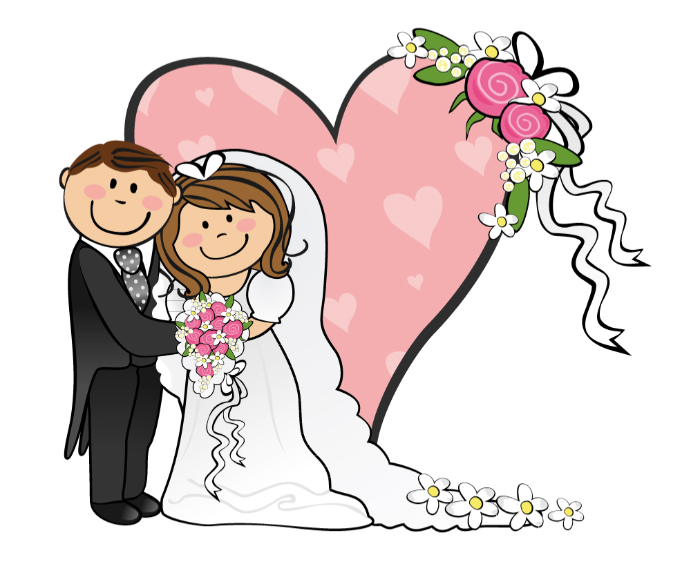 Cartoon funny bride and groom clipart weddings cartoon clipartbarn