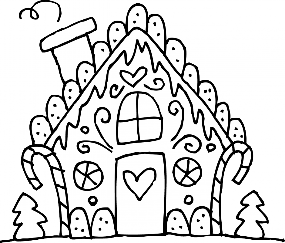 Gingerbread house clipart black and white clipartxtras
