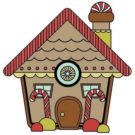 Gingerbread house images on christmas tree clip art