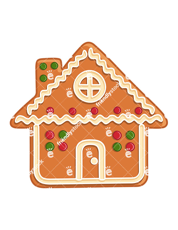 Gingerbread house isolated cartoon vector clipart