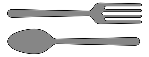 Vector clip art of fork and spoon public domain vectors