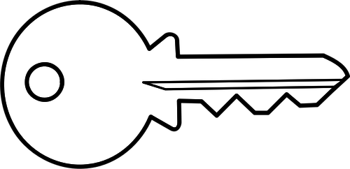 Vector clip art of outline simple metal door key public clipartix