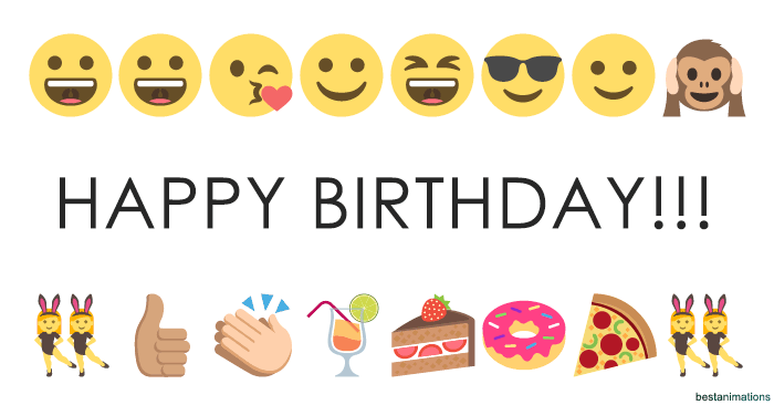 animated emoticon Happy birthday emoji cards to share with friends gif 2