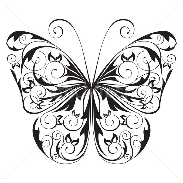 butterfly black Black and white butterfly vector illustration marina gorskaya jpg