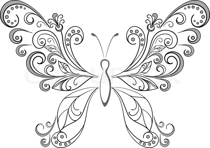 Butterfly black silhouettes stock vector lour jpg