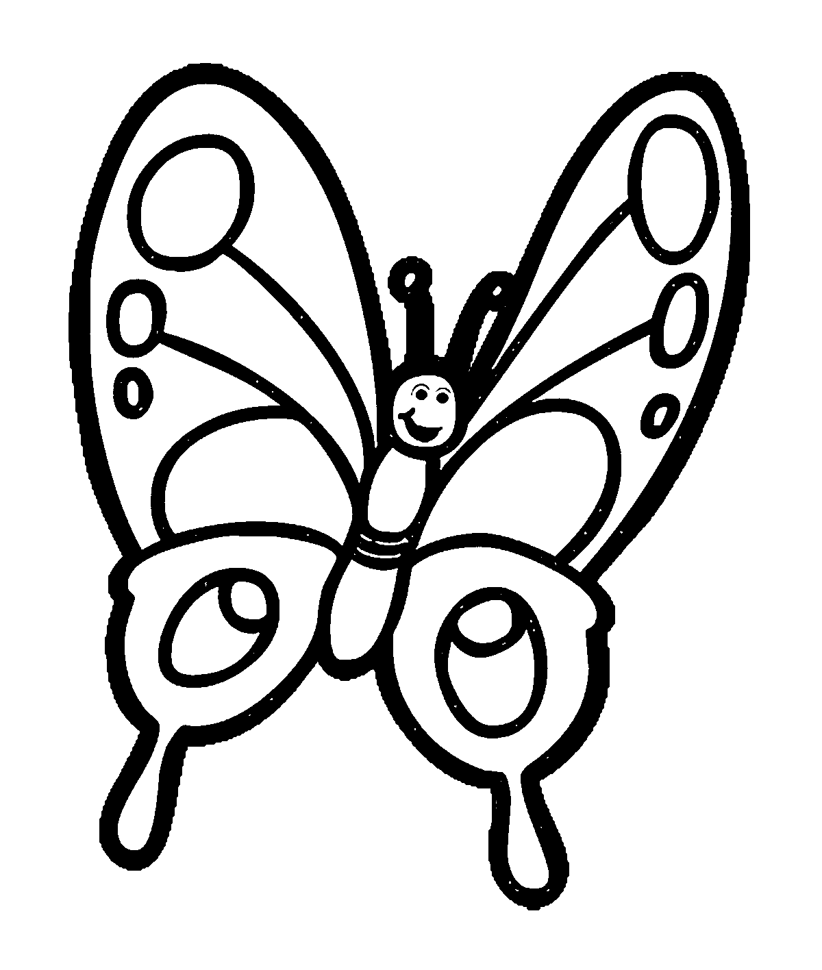 Butterfly black and white cartoonbutterflyloring page format gif