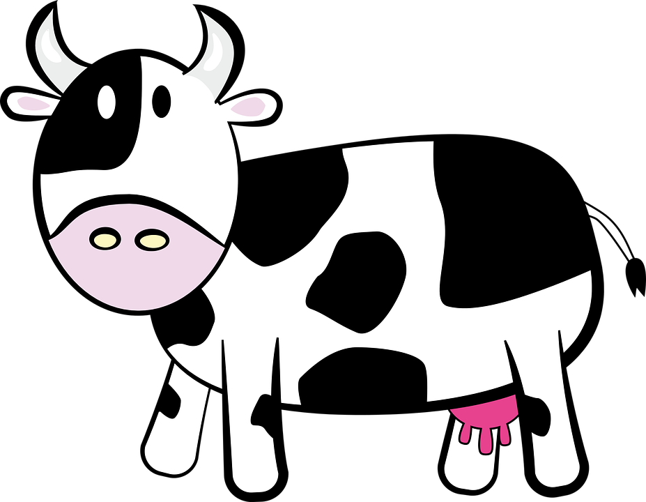 cartoon cow Free vector graphic animal bovine cartoon w image on png