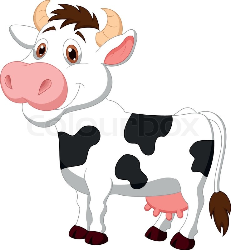 cartoon cow Vector cutew cartoon stock lour jpg 2