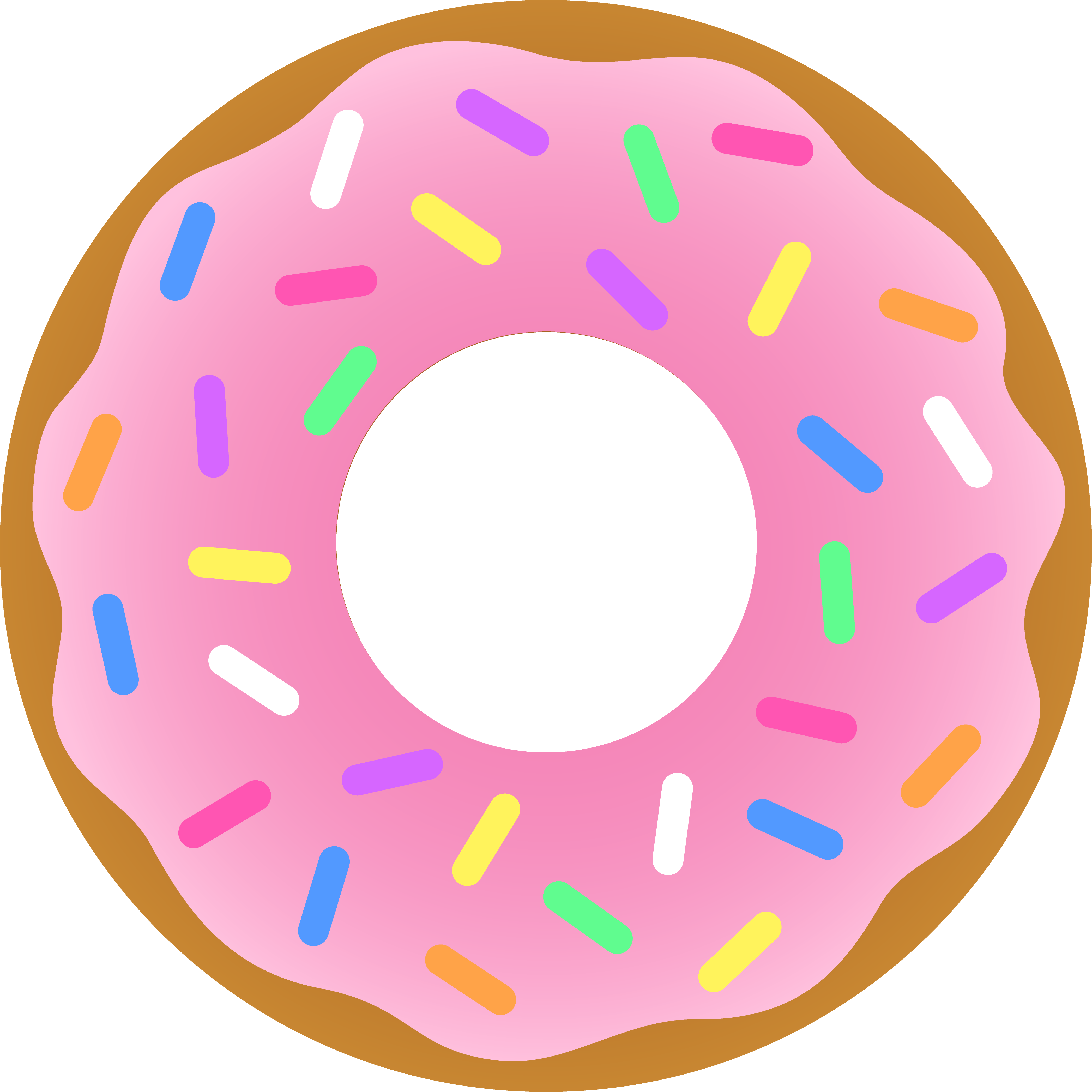 cartoon donut Strawberry donut with sprinkles free clip art png